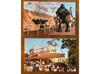 Pair Of Vintage NJ Amusement Park Postcards Tunnel Of Love!