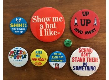 Oddball Collection Of 1960s/70s Novelty Pins Incl. Space Race Pinback