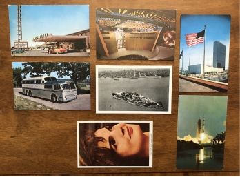 Group Of Iconic Postcards Incl.  Vegas Casino & Greyhound Bus