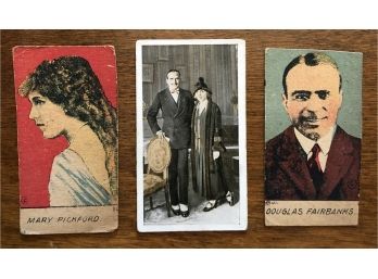 Lot Of 3 Rare Mary Pickford & Douglas Fairbanks Cards