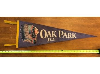 Vintage Oak Park IL Indian Pennant