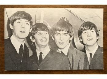 Beatles B&W Pan Am Arrival Postcard