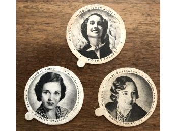 Lot Of 1933 Dixie Lids Leading Ladies W Maureen O'Sullivan