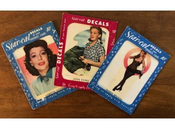 1952 Hollywood Beauties - 3 Star-Cal Decals Unused In Original Packaging