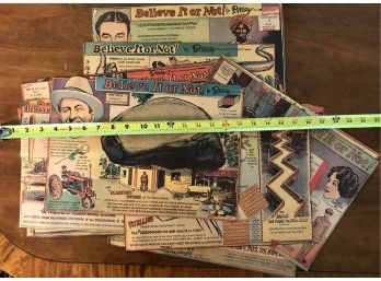 Lot Of 30 Large 1940s Color Ripley's Believe It Or Not Cartoons