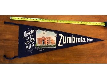 Vintage Zumbrota Minnesota National Guard Felt Pennant