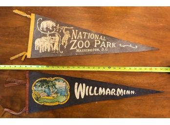 Lot Of 4 Souvenir Pennants - Washington Zoo  Arkansas X 2