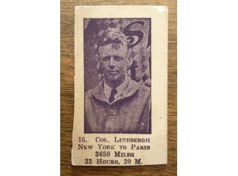 1927 W-511 Charles Lindbergh Purple Variation 'Rookie' Card