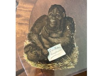 Barnum American Museum Sensational Victorian Die-Cut Jocko The Ape