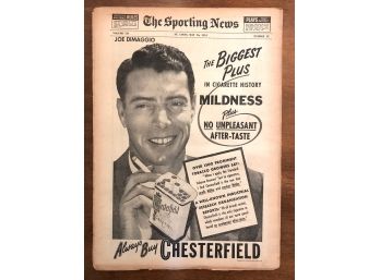 1951 Joe DiMaggio Large Format Chesterfield Ad