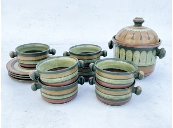 A Set Of Glazed Earthenware From Spain