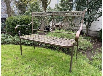 Bronze Tone Metal Outdoor Bench