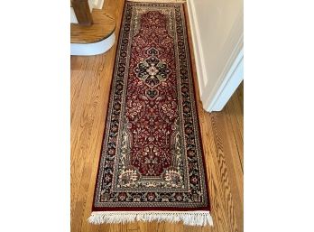 Hand Knotted  Vintage  Runner With Fringe