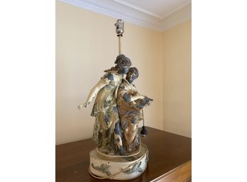 Antique  Painted Figural Table  Lamp