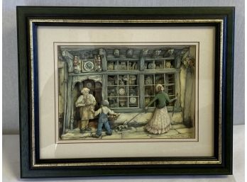 Vintage ANTON PIECK 1968 Shadow Box  3 D Art The Clock Shop