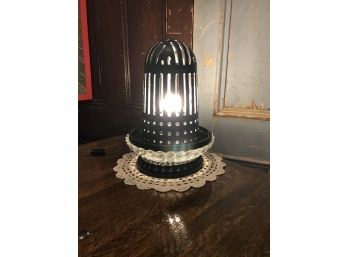 Repurposed Factory Gutter Drain Lamp Crystal Base