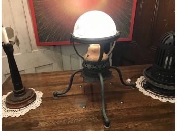 Repurposed Antique German Railroad Car Gas Chandelier Light