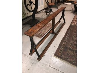 Long 66' Antique Climax Wall Paper Cutter Pat 1898 Repurposed Bench