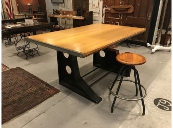 Dining Table Repurposed Large Wooden Drafting Table Top Sits 6