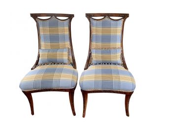 Very Fine Pair Of Neoclassical Style Fireside Chairs