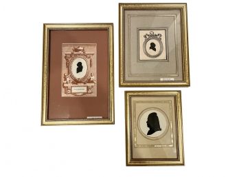 Three Of Custom Framed Antique Engraved Silhouettes From 1800s, Paid $725