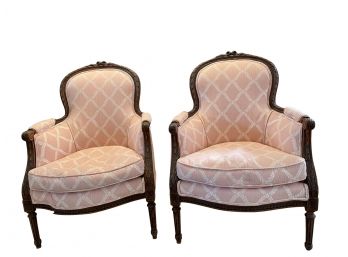 Very Fine Vintage Louis XVI Style Bergere Pair