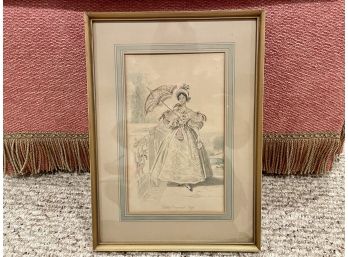 Vintage Hand Colored 'Public Promenade Dress' Print