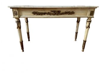 A Very Fine Antique Regency Style Console Table With Marble Top