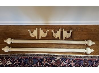 Pair Of Quality Drapery Rods With Oversized Finials