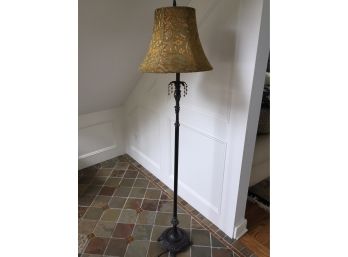 Antique Style Rod Iron Floor Lamp With Velvet Shade