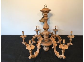 Hand Carved Wood Country French Chandelier