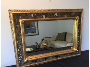 Hand Carved Wood French Farmhouse Beveled Glass Mirror