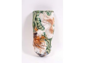 Majollica Pocket Vase With Goldfish Design