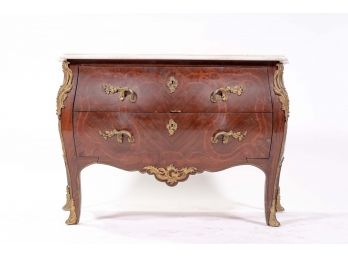 Marble Top Antique Bombe Chest