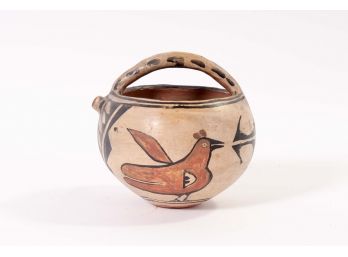 Folk Art Stoneware Pottery Jug