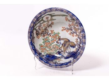 Japanese Porcelain Bowl With Crane Design