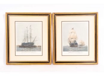 Pair Of Nautical Plates The First And Last Journeys Of Victory