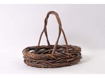Primitive Antique Woven Branch Basket