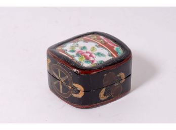 Small Box With Asian Porcelain Tile Lid