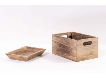 Pair Of Wooden Storage Containers