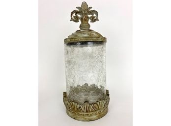 Crackle Glass Candle Holder