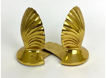 Carolina Brass Scallop Bookends