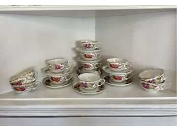 Set Of Twelve Rosenthal 'The Dresden' Tea Cups & Saucers