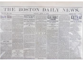 Newspapers - Boston News - April 4, 1873 'Opening Of The Base Ball Season'