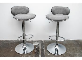 (8) Pair Of Willie Bentham Modern Adjustable Swivel Barstools