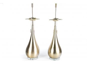 (4) Pair Of Gold Tone Table Lamps