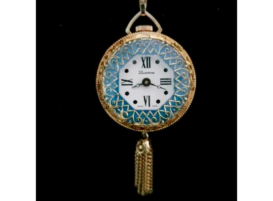 Vintage LUCERNE Reversible Watch Pendant Necklace (Value $75.00)