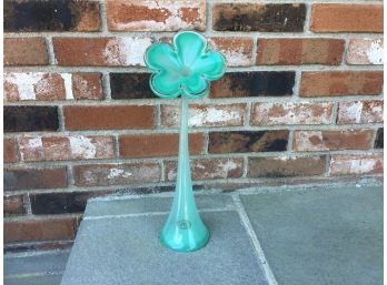 Handmade Art Glass Floral Topped Vase