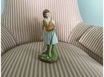 Vintage Lefton Hand Painted Female Golf Figure - #KW1871