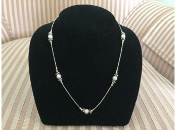 Sterling Silver And Bead Necklace